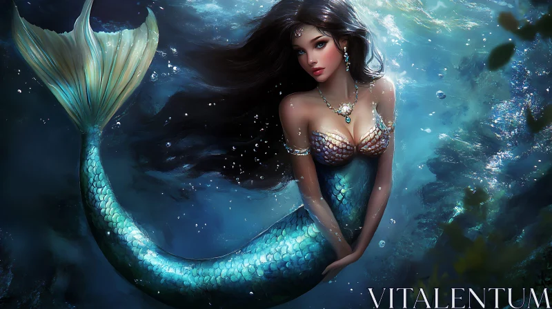 AI ART Underwater Mermaid Fantasy Art