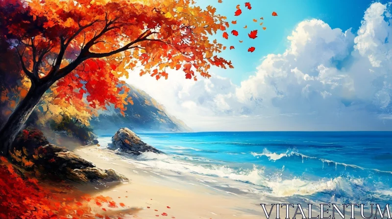 AI ART Coastal Fall Foliage