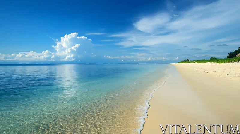 Peaceful Seascape with Sandy Beach AI Image