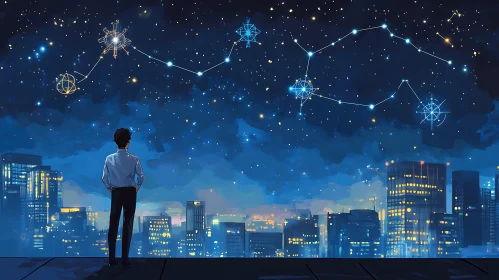 Stargazer in City: A Constellation Dream