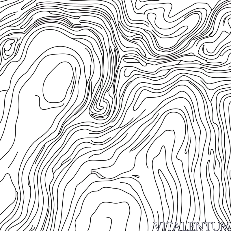 Abstract Topographic Line Art Design AI Image