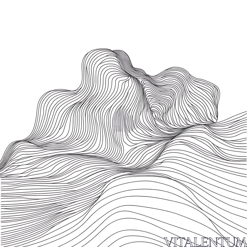 AI ART Monochrome Abstract Landscape