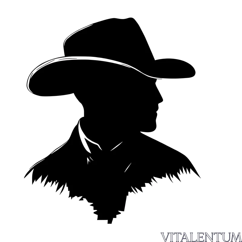 Monochrome Cowboy Portrait AI Image