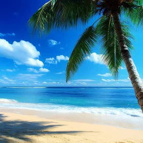 Island Getaway: Palm Tree and Azure Sea