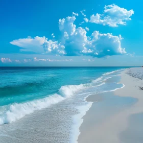 Azure Beach and Sky Landscape