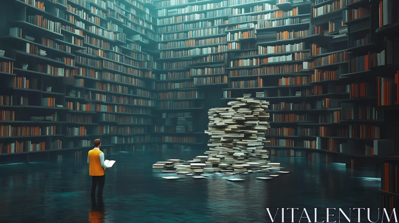 AI ART Infinite Bookshelves of Literary Wonders