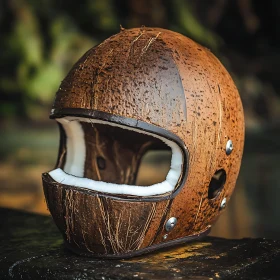 Handcrafted Coconut Helmet - Unique Design