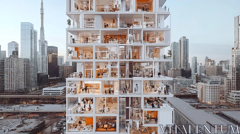 Contemporary Urban Office Tower AI Image