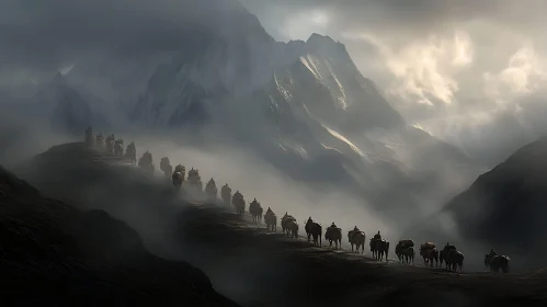 Caravan in the Mountains