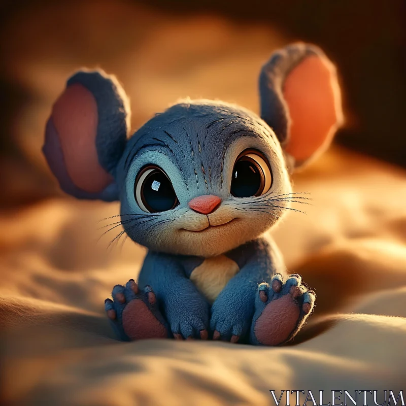 Adorable Cartoon Mouse Image AI Image