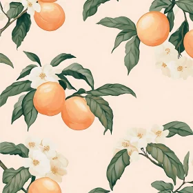 Watercolor Peach Garden Art