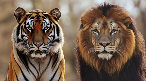 Tiger and Lion - Feline Majesty