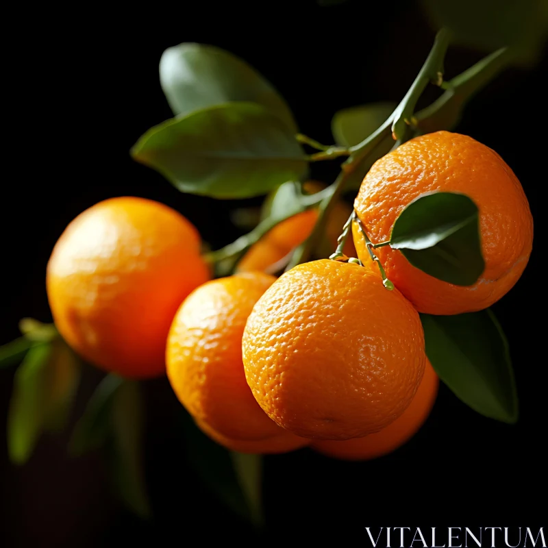 Fresh Citrus Fruit with Green Leaves AI Image