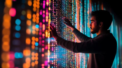Digital Interface Interaction: A Neon Data Stream