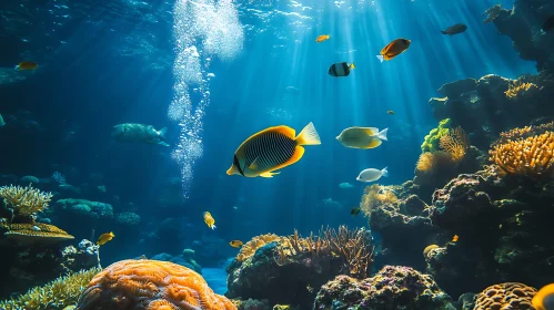 Tranquil Ocean Life with Coral Reef