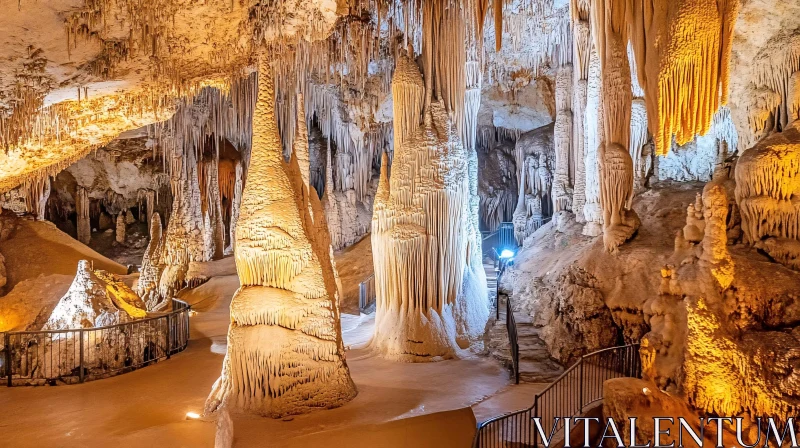 Majestic Underground Cave Formations AI Image