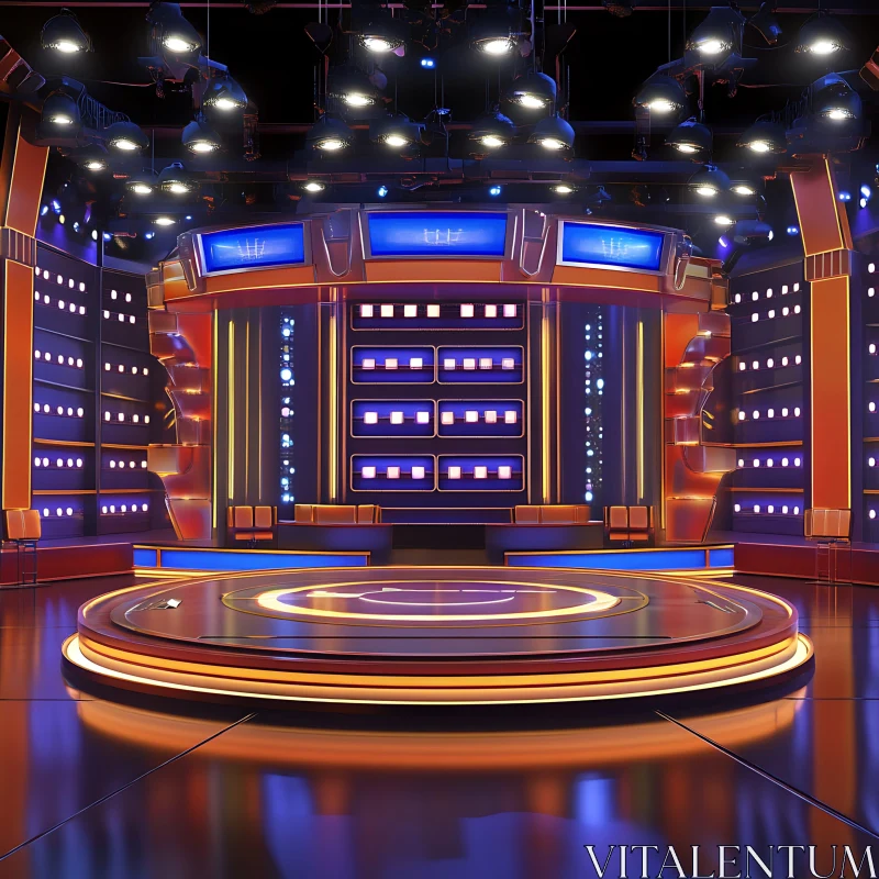 AI ART High-Tech TV Studio Stage Design