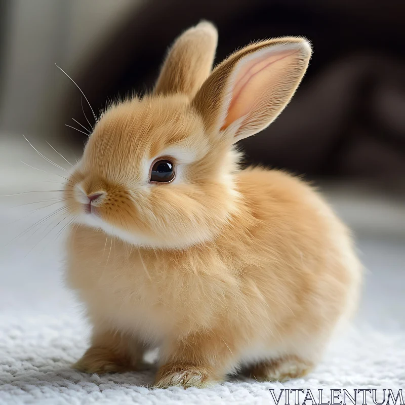 AI ART Serene Rabbit with Golden Fur