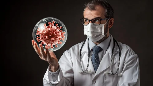 Medical Professional with Virus Specimen