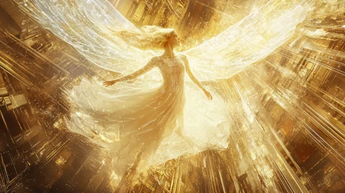 Radiant Angel in Golden Light