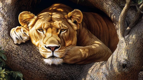 Serene Lioness Portrait in Natural Habitat