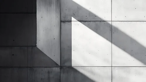 Minimalist Concrete Forms with Shadow Play