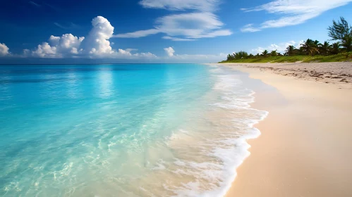 Coastal Beach View with White Sand