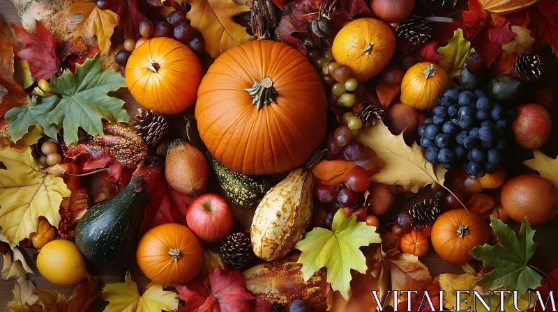 Fall's Bounty: A Seasonal Still Life AI Image