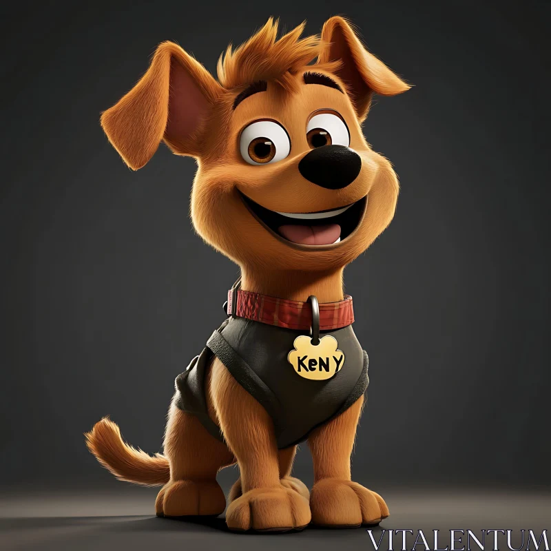 Cute Animated Puppy Named Keny AI Image