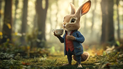 Whimsical Forest Tea with Rabbit