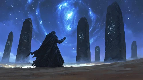 Enigmatic Figure at Ancient Monoliths