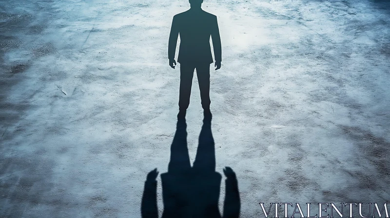 Man in Suit Shadow Figure AI Image