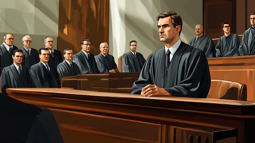 Judges in Session: A Courtroom Depiction