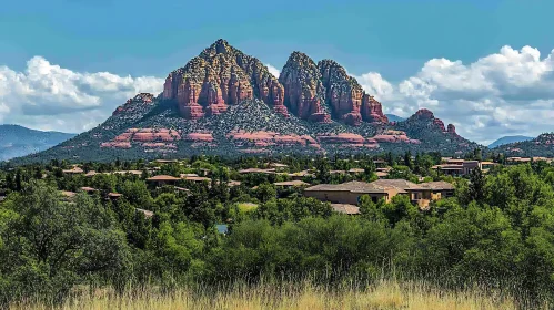 Picturesque Red Rock Mountain Landscape