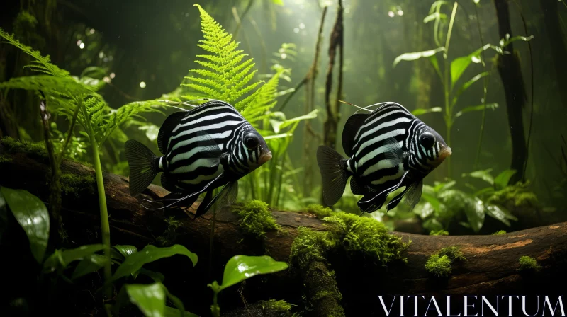 Striped Fish in Mysterious Jungle - Nature Wonders AI Image