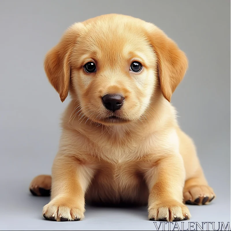 Charming Golden Retriever Pup AI Image