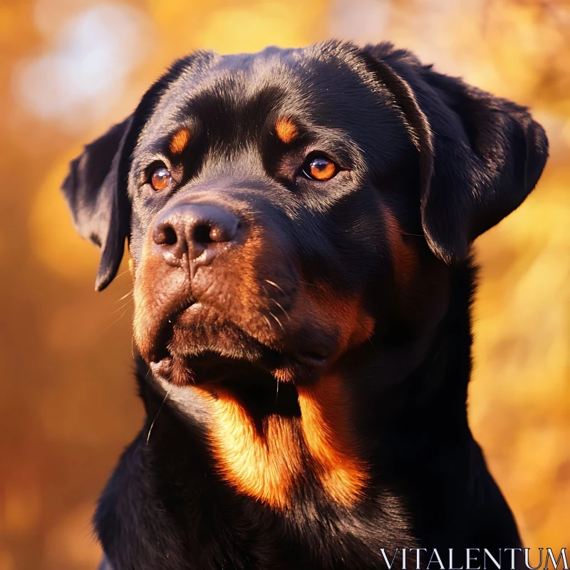 AI ART Close-up of a Rottweiler Dog