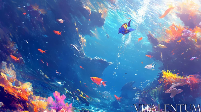 Underwater World with Fish and Coral AI Image