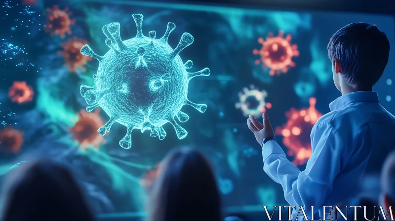 Medical Presentation of Virus Cells AI Image