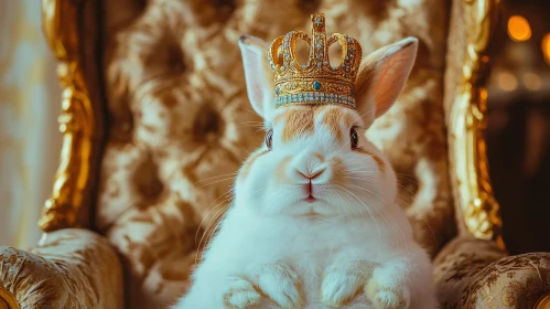 Crowned Rabbit on Throne