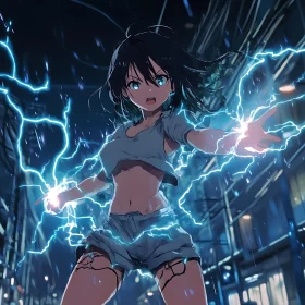 Powerful Anime Girl Commands Lightning