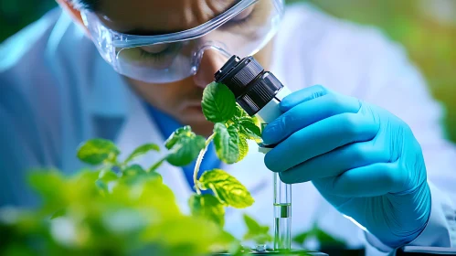 Scientist Analyzing Plant Specimen