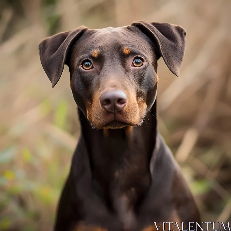 Dog Portrait in Nature AI Image