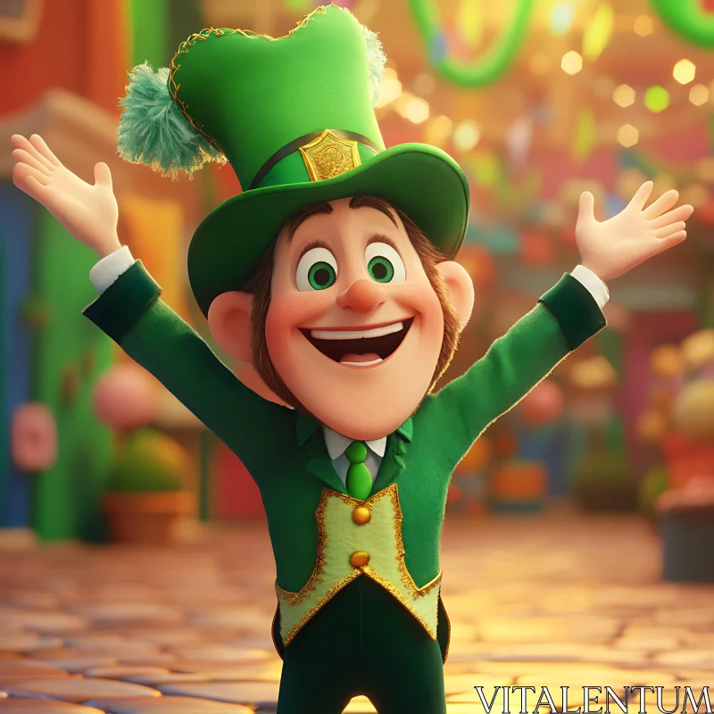 AI ART Festive Leprechaun Cartoon