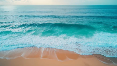 Aerial View of Ocean Meeting Shore