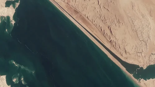 Aerial Shot of Suez Canal