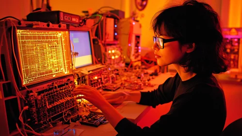Woman Engineer Working On Computer