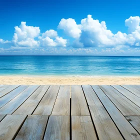 Seaside View with Wooden Dock