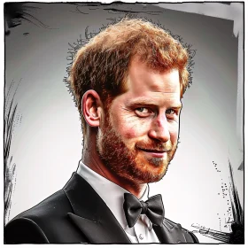 Prince Harry Tuxedo Portrait