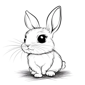 Monochrome Bunny Sketch for Children